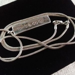 Tiffany & Co gorgeous 1837 silver bar with chain